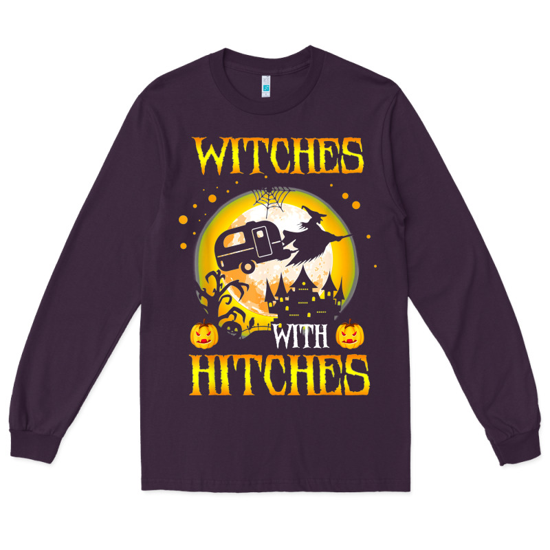 Witches With Hitches Funny Halloween Costume Gift Long Sleeve Tee by PixelFlow | Teevron