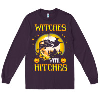 Plum witches with hitches funny halloween costume gift Long Sleeve Tee - PixelFlow