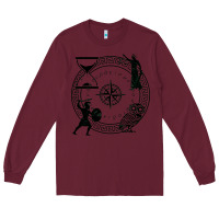 Burgundy the four stoic virtues Long Sleeve Tee - PixelFlow