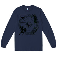 Navy the four stoic virtues Long Sleeve Tee - PixelFlow