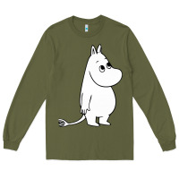 Army Green moomin character Long Sleeve Tee - PixelFlow
