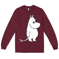 Burgundy moomin character Long Sleeve Tee - PixelFlow