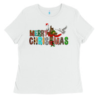 White Merry christmas cross Ladies Tee - FaDigitalArtStudio