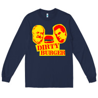 Navy dirty burger Long Sleeve Tee - PixelFlow