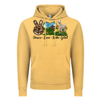 Vintage Mustard Peace Love Kiko Goat Vintage Hoodie - LillyAllenDesigns