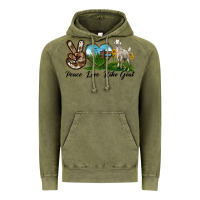 Vintage Olive Peace Love Kiko Goat Vintage Hoodie - LillyAllenDesigns