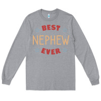 Heather Grey Best nephew ever Long Sleeve Tee - PixelFlow