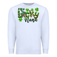 White St. Patrick's Day One Lucky Nana Premium Sweatshirt - RanaPortraitStore