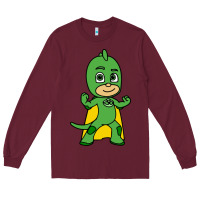 Burgundy gekko cat boy Long Sleeve Tee - PixelFlow