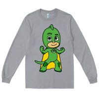 Heather Grey gekko cat boy Long Sleeve Tee - PixelFlow