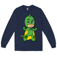 Navy gekko cat boy Long Sleeve Tee - PixelFlow