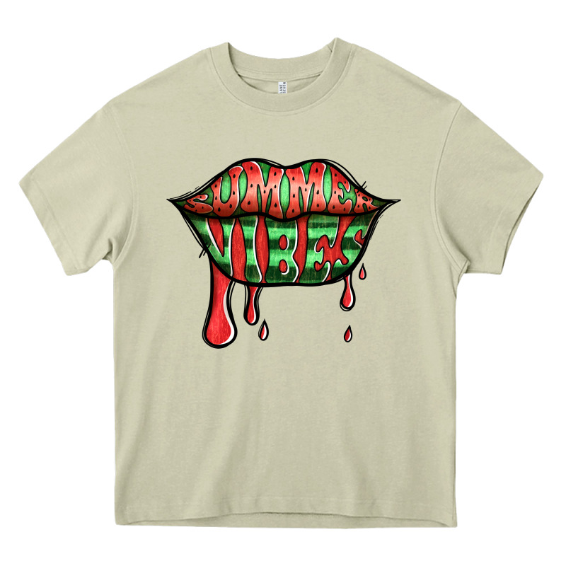 Summer Vibes Watermelon Lips Heavy Core Tee by Jasminsmagicworld | Teevron