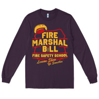 Plum fire marshal bill fire safety school funny firefighter t shirt Long Sleeve Tee - PixelFlow