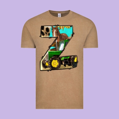 Farm Life Alphabet Lowercase Letters Z Vintage Tee Designed By Bundleandbundleshop