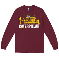 Burgundy bulldozercat 2 Long Sleeve Tee - PixelFlow