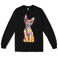 Black Colorful Cat Long Sleeve Tee - PixelFlow