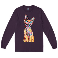 Plum Colorful Cat Long Sleeve Tee - PixelFlow