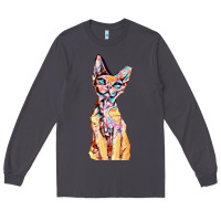 Smoke Colorful Cat Long Sleeve Tee - PixelFlow
