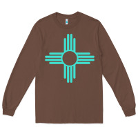 Chestnut New Mexico Zia Sun in Turquoise Blue Long Sleeve Tee - PixelFlow