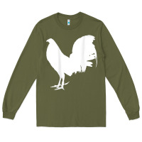 Army Green game fowl gallegos, rooster, chicken t shirt Long Sleeve Tee - PixelFlow