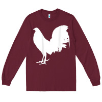 Burgundy game fowl gallegos, rooster, chicken t shirt Long Sleeve Tee - PixelFlow