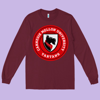 Carnegie Mellon Tartans Long Sleeve Tee Designed By Snappyart