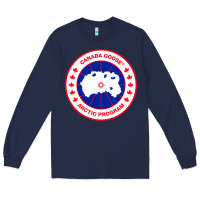 Navy canada goose Long Sleeve Tee - SnappyArt