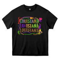 Black louisiana louisiana louisiana mardi gras Heavy Core Tee - OliviaCreatesArt