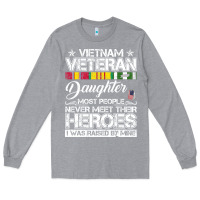 Heather Grey VietNam Veteran daughter Most People Never Meet Their Heroes Long Sleeve Tee - SnappyArt