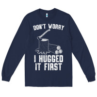 Navy lumberjack don't worry i hugged it first lumberjack wood cutter logger Long Sleeve Tee - SnappyArt