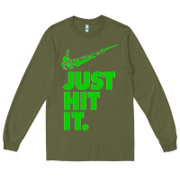 Army Green Just Hit It Cannabis Weed Vintage Retro Design for Weed Lover Long Sleeve Tee - SnappyArt