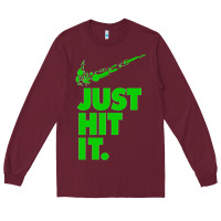 Burgundy Just Hit It Cannabis Weed Vintage Retro Design for Weed Lover Long Sleeve Tee - SnappyArt