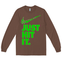 Chestnut Just Hit It Cannabis Weed Vintage Retro Design for Weed Lover Long Sleeve Tee - SnappyArt