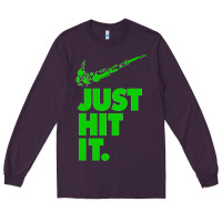 Plum Just Hit It Cannabis Weed Vintage Retro Design for Weed Lover Long Sleeve Tee - SnappyArt