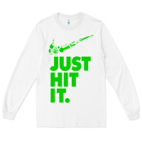 White Just Hit It Cannabis Weed Vintage Retro Design for Weed Lover Long Sleeve Tee - SnappyArt