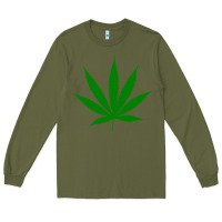 Army Green Weed Long Sleeve Tee - SnappyArt