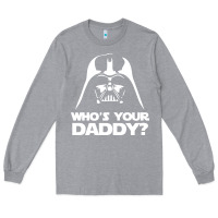 Heather Grey darth vader who's your daddy Long Sleeve Tee - SnappyArt