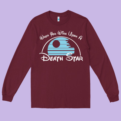 When You Wish Upon A Death Star Long Sleeve Tee Designed By Snappyart