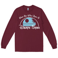 Burgundy when you wish upon a death star Long Sleeve Tee - SnappyArt