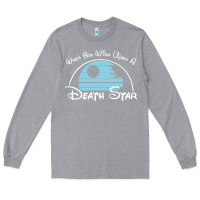 Heather Grey when you wish upon a death star Long Sleeve Tee - SnappyArt