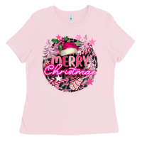 Bubblegum Pink pink merry christmas Ladies Tee - FaDigitalArtStudio