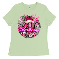 Matcha pink merry christmas Ladies Tee - FaDigitalArtStudio