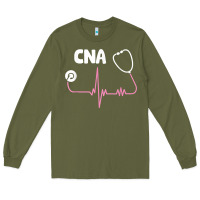Army Green cna nurse t shirt Long Sleeve Tee - SnappyArt