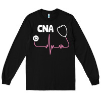 Black cna nurse t shirt Long Sleeve Tee - SnappyArt