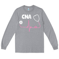 Heather Grey cna nurse t shirt Long Sleeve Tee - SnappyArt