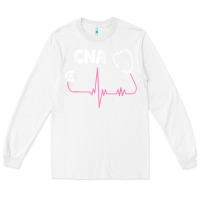 White cna nurse t shirt Long Sleeve Tee - SnappyArt