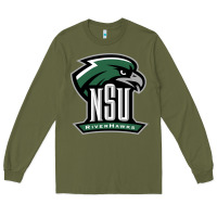 Army Green northeastern state riverhawks Long Sleeve Tee - SnappyArt