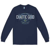 Navy Chaotic Good Essential  Copy Long Sleeve Tee - SnappyArt