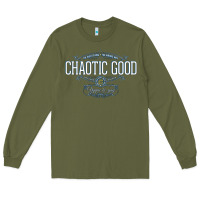 Army Green Chaotic Good Essential  Copy Long Sleeve Tee - SnappyArt