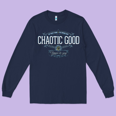 Chaotic Good Essential  Copy Long Sleeve Tee Designed By Snappyart